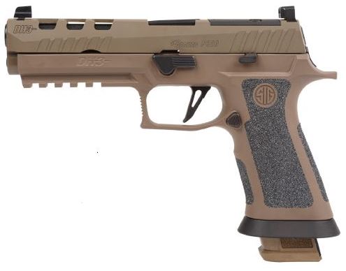 SIG SAUER 320X59DH3 P320 XFIVE DH3 9MM LUGER 21+1 5" BLACK BULL BARREL, COYOTE CERAKOTE DH3 CUSTOM WORKS OPTIC READY SLIDE, COYOTE CERAKOTE DH3 SS FRAME W/PICATINNY RAIL & BEAVERTAIL, COYOTE TXG GRIPS