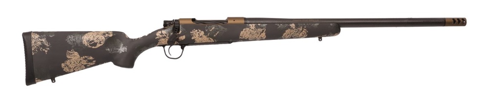 CHRISTENSEN ARMS 8010632200 RIDGELINE FFT 7MM PRC 3+1 22" CARBON FIBER/THREADED BARREL, BURNT BRONZE CERAKOTE REC, GREEN WITH BLACK/TAN ACCENTS STOCK