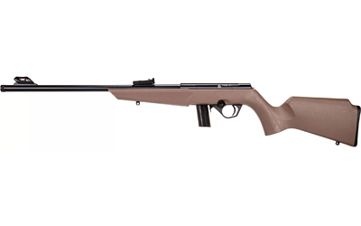 ROSSI RB22L1611FDE RB22  COMPACT 22 LR 10+1, 16" MATTE BLACK BUTTON RIFLED FREE FLOATING STEEL BARREL, MATTE BLACK STAINLESS STEEL RECEIVER, FLAT DARK EARTH MONTE CARLO STOCK, RIGHT HAND