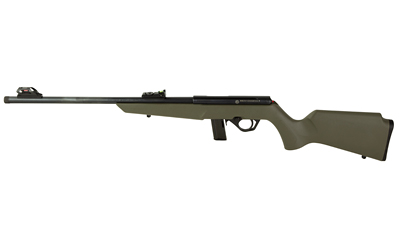 ROSSI  RB22  COMPACT 22 LR 10+1, 16" MATTE BLACK BUTTON RIFLED FREE FLOATING STEEL BARREL, MATTE BLACK STAINLESS STEEL RECEIVER, OD GREEN MONTE CARLO STOCK, RIGHT HAND