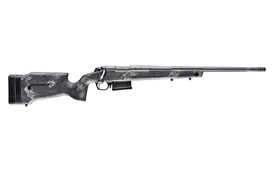 BERGARA RIFLES B14S751 B-14 CREST 308 WIN 3+1 20" FLUTED/THREADED, SNIPER GRAY CERAKOTE BARREL/REC, MONTE CARLO CARBON FIBER STOCK WITH BLACK & GRAY SPLATTER, OMNI MUZZLE BRAKE