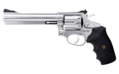 ROSSI 2RM669 RM66  357 MAG 6 SHOT 6"  SATIN STAINLESS STEEL BARREL, CYLINDER & FRAME BLACK CHECKERED RUBBER GRIP