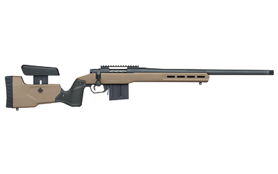 MOSSBERG 28147 PATRIOT LR TACTICAL 6.5 CREEDMOOR 10+1 22" MATTE BLUED THREADED BULL BARREL, MATTE BLUED PICATINNY RAIL MDT ORYX TACTICAL M-LOK FLAT DARK EARTH SYNTHETIC STOCK, RIGHT HAND
