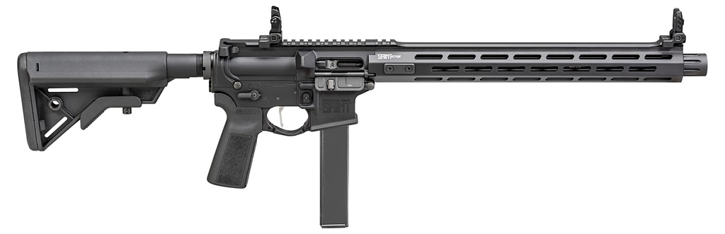 SPRINGFIELD ARMORY STV91609B SAINT VICTOR 9MM LUGER 16" 32+1, BLACK, B5 SYSTEMS BRAVO STOCK & TYPE 23 GRIP, FLIP-UP SIGHTS, BLAST DIVERTER