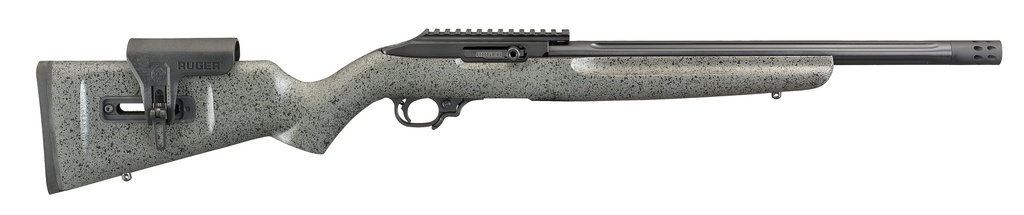 RUGER 31120 10/22 COMPETITION 22 LR 10+1 16.12" FLUTED BARREL, BLACK REC, ADJUSTABLE COMB BLACK SPECKLED GRAY STOCK