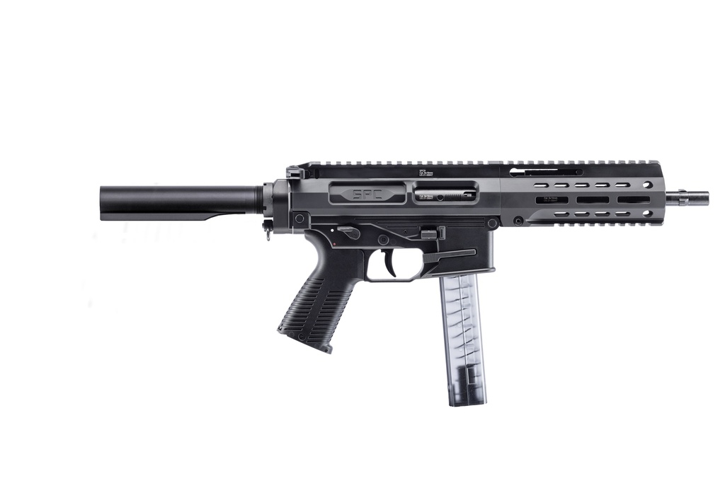 B&T FIREARMS 500003AB SPC9  9MM LUGER 33+1 9.10", BLACK, BUFFER TUBE STOCK, POLYMER GRIP (OEM MAG)