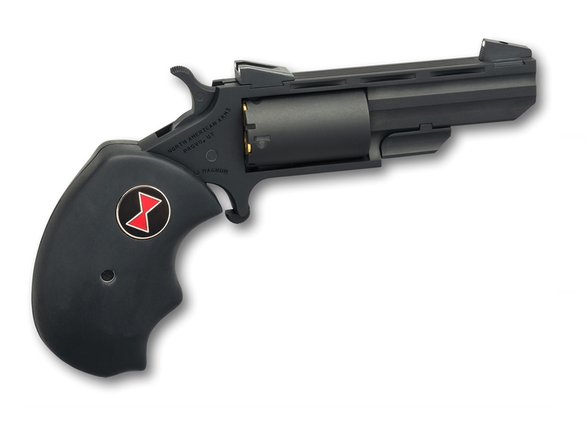 NORTH AMERICAN ARMS BWMCRK BLACK WIDOW  22 WMR 5 SHOT 2" MATTE BLACK HEAVY VENT RIB BARREL, MATTE BLACK CERAKOTE STAINLESS STEEL FRAME, BLACK CYLINDER, BLACK FINGER GROOVED RUBBER GRIP, EXPOSED HAMMER