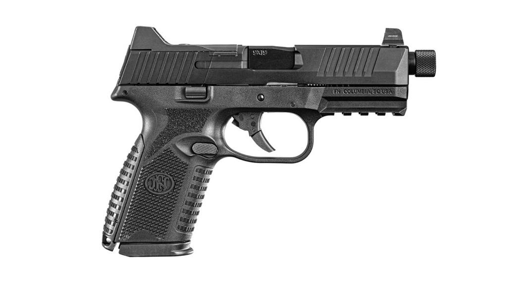 FN 66100837 509MT  9MM LUGER 15+1/24+1, 4.50" BLACK TARGET CROWN/THREADED STEEL BARREL, MATTE BLACK OPTIC READY/SERRATED STEEL SLIDE, MATTE BLACK POLYMER FRAME W/PICATINNY RAIL, AMBIDEXTROUS
