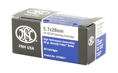 FN 10700017 HIGH PERFORMANCE  5.7X28MM 40GR HORNADY V MAX 50 PER BOX/10 CASE
