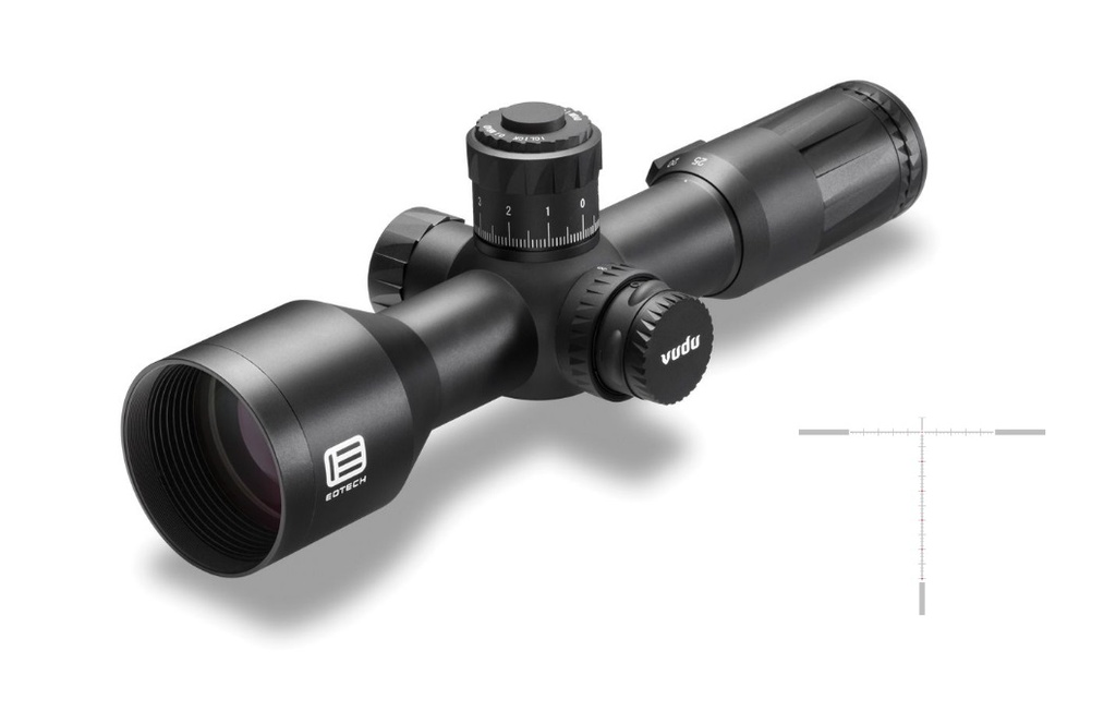 EOTECH VDU525FFMD4 VUDU FFP BLACK HARDCOAT ANODIZED 5-25X 50MM 34MM TUBE ILLUMINATED RED MD4 MOA RETICLE FEATURES THROW LEVER