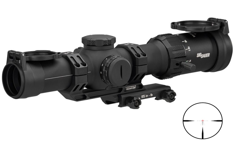 SIG SAUER ELECTRO-OPTICS SOTM11000 TANGO-MSR LPVO BLACK 1-10X28MM 34MM TUBE ILLUMINATED RED MSR BDC10 RETICLE FEATURES THROW LEVER & ALPHA-MSR MOUNT