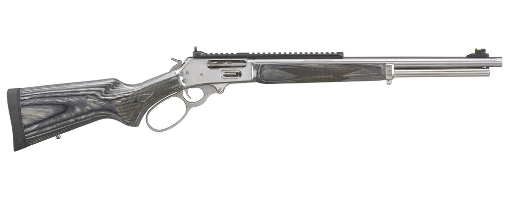 MARLIN 70478 1895 BIG LOOP FULL SIZE 45-70 GOV 6+1 19" POLISHED STAINLESS STEEL THREADED BARREL, POLISHED STAINLESS STAINLESS STEEL RECEIVER, FIXED GRAY LAMINATE STOCK