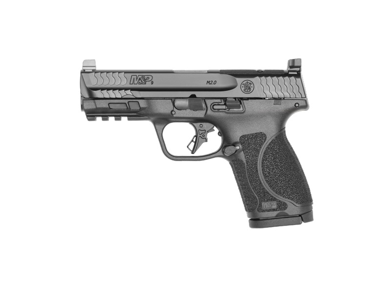 SMITH & WESSON 13563 M&P M2.0  COMPACT 9MM LUGER 15+1, 4" BLACK ARMORNITE STEEL BARREL & OPTIC CUT/SERRATED SLIDE, MATTE BLACK POLYMER FRAME W/PICATINNY RAIL