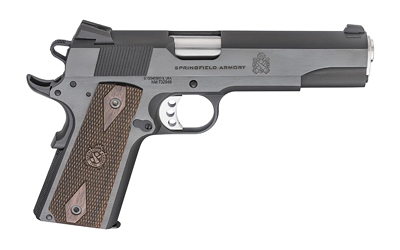 SPRINGFIELD ARMORY PX9420 1911 GARRISON 45 ACP 7+1, 5" STAINLESS MATCH GRADE STEEL BARREL, SALT BLUED SERRATED CARBON STEEL SLIDE, BLUED STEEL FRAME W/BEAVERTAIL, THIN-LINE WOOD GRIP