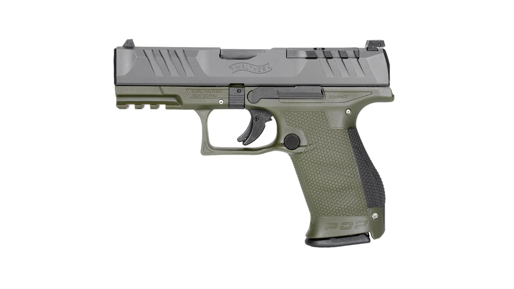 WALTHER ARMS 2858428 PDP COMPACT OPTIC READY 9MM LUGER 4" 15+1 BLACK STEEL SLIDE PERFORMANCE DUTY TEXTURED  POLYMER GRIP