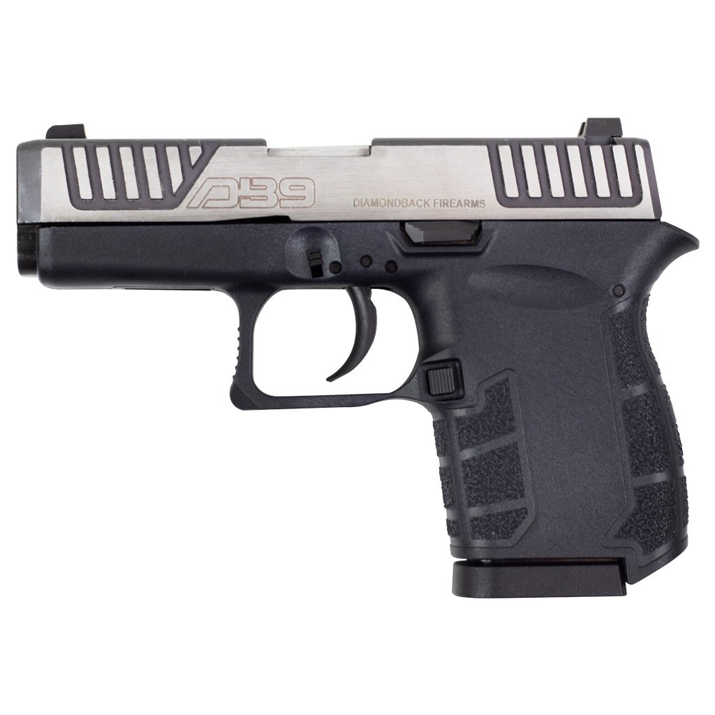 DIAMONDBACK DB0200P031 DB9 GEN4 MICRO-COMPACT FRAME 9MM LUGER 6+1, 3.10" STAINLESS STEEL BARREL & SERRATED SLIDE, BLACK POLYMER FRAME & GRIP