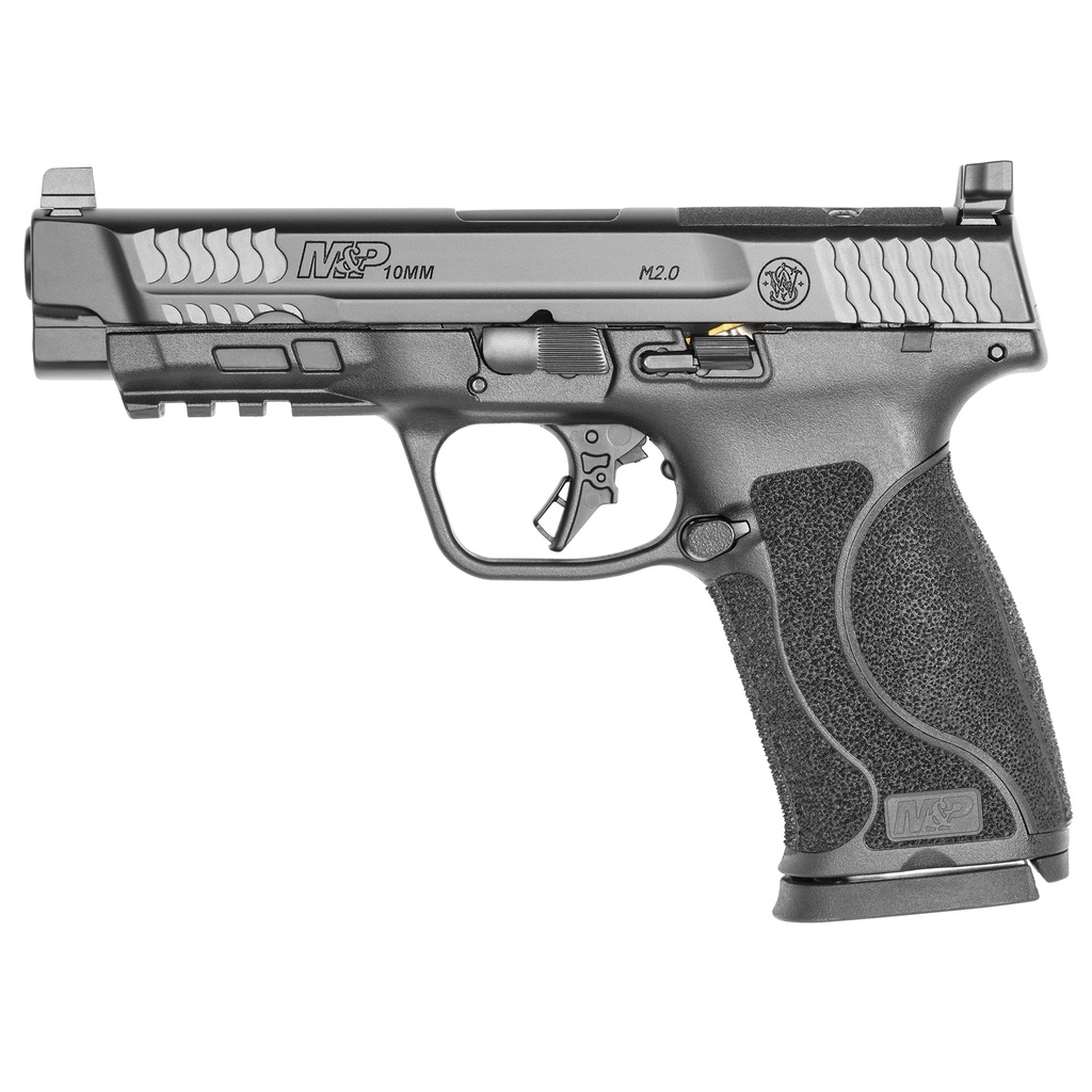 SMITH & WESSON 13387 M&P M2.0  FULL SIZE 10MM AUTO 15+1 4.60" BLACK ARMORNITE STAINLESS STEEL BARREL & OPTIC CUT/SERRATED STAINLESS STEEL SLIDE, MATTE BLACK POLYMER FRAME W/PICATINNY RAIL