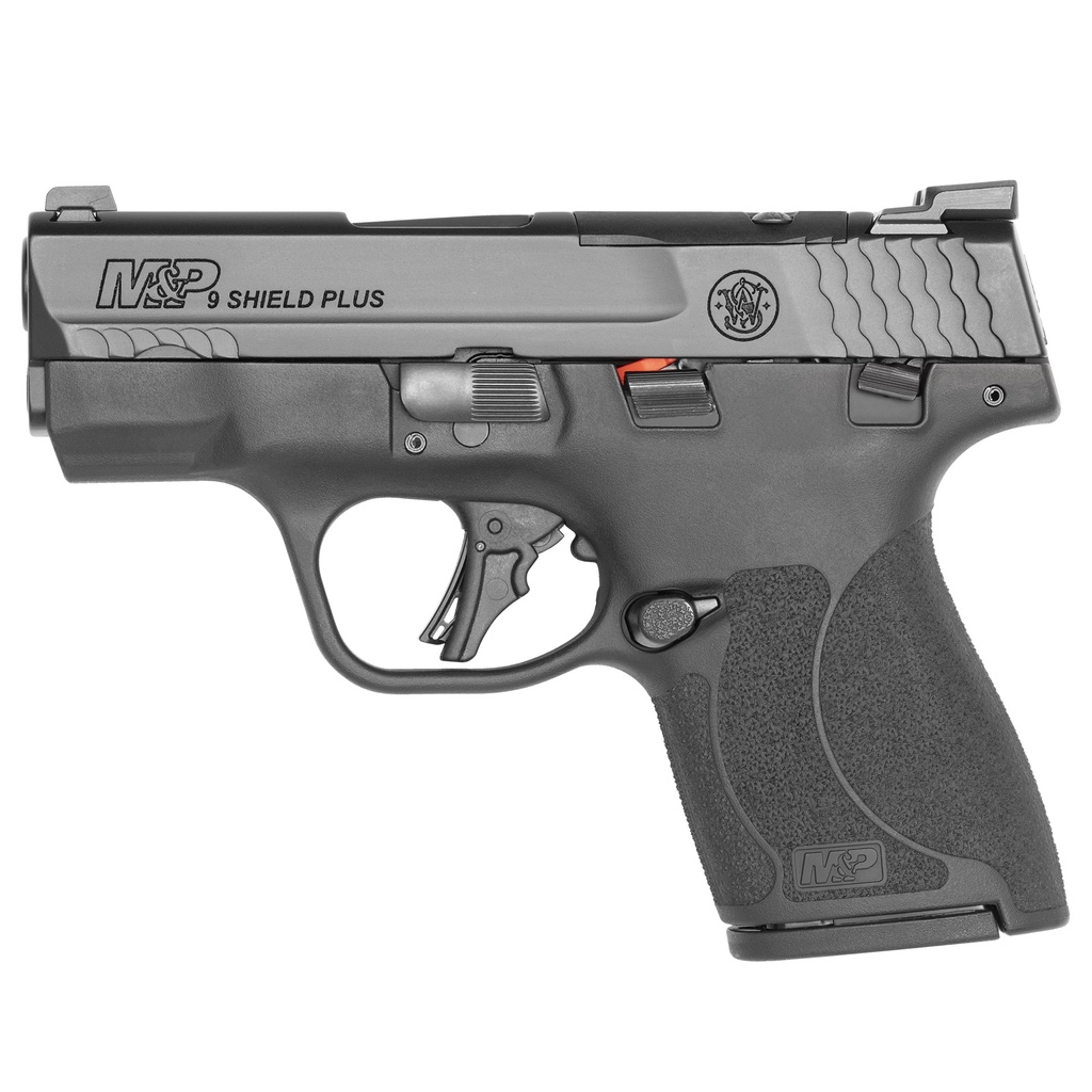 SMITH & WESSON 13559 M&P SHIELD PLUS MICRO-COMPACT FRAME 9MM LUGER 10+1, 3.10" BLACK ARMORNITE STAINLESS STEEL BARREL & OPTIC CUT/SERRATED SLIDE, MATTE BLACK POLYMER FRAME, TRITIUM NIGHT SIGHTS