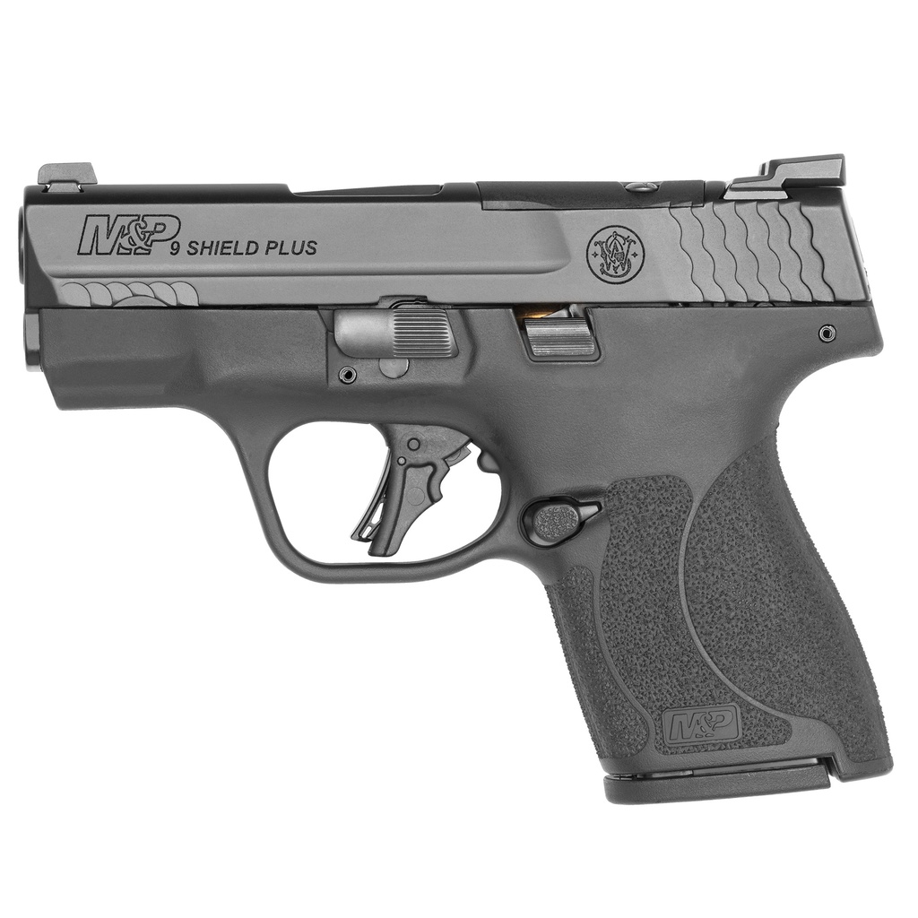 SMITH & WESSON 13558 M&P9 SHIELD PLUS 9MM LUGER 3.10" 10+1 MATTE BLACK (NO TS) FRAME/TEXTURED GRIP BLACK ARMORNITE STAINLESS STEEL WITH OPTICS CUT & TRITIUM NIGHT SIGHTS