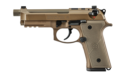 BERETTA USA JS92QM9A4GM M9A4 CENTURION 9MM LUGER 5.10" BARREL 18+1, FLAT DARK EARTH CERAKOTE POLYMER FRAME, SERRATED STEEL OPTIC CUT SLIDE, POLYMER GRIP & DECOCKER SAFETY
