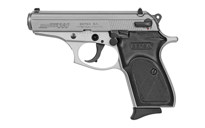 BERSA T380NKL8 THUNDER  MICRO-COMPACT FRAME 380 ACP 8+1, 3.50" SATIN NICKEL STEEL BARREL, SERRATED STEEL SLIDE & ALUMINUM FRAME