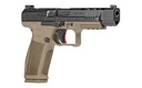 CANIK HG5635N METE SFX FULL SIZE FRAME 9MM LUGER 20+1/18+1, 5.20" BLACK MATCH GRADE BARREL BLACK NITRIDE SERRATED STEEL SLIDE, FLAT DARK EARTH POLYMER FRAME W/PICATINNY RAIL, AMBIDEXTROUS