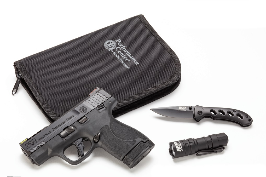 SMITH & WESSON 13255 PERFORMANCE CENTER M&P SHIELD PLUS EDC 9MM LUGER 3.10" PORTED 10+1,13+1 BLACK MATTE BLACK ARMORNITE STAINLESS STEEL PORTED SLIDE BLACK POLYMER GRIP (MANUAL) FO SIGHTS