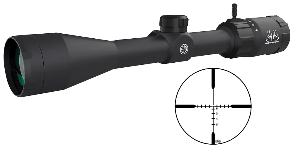 SIG SAUER ELECTRO-OPTICS SOBM43001 BUCKMASTERS  BLACK ANODIZED 3-12X44MM 1" TUBE BDC RETICLE