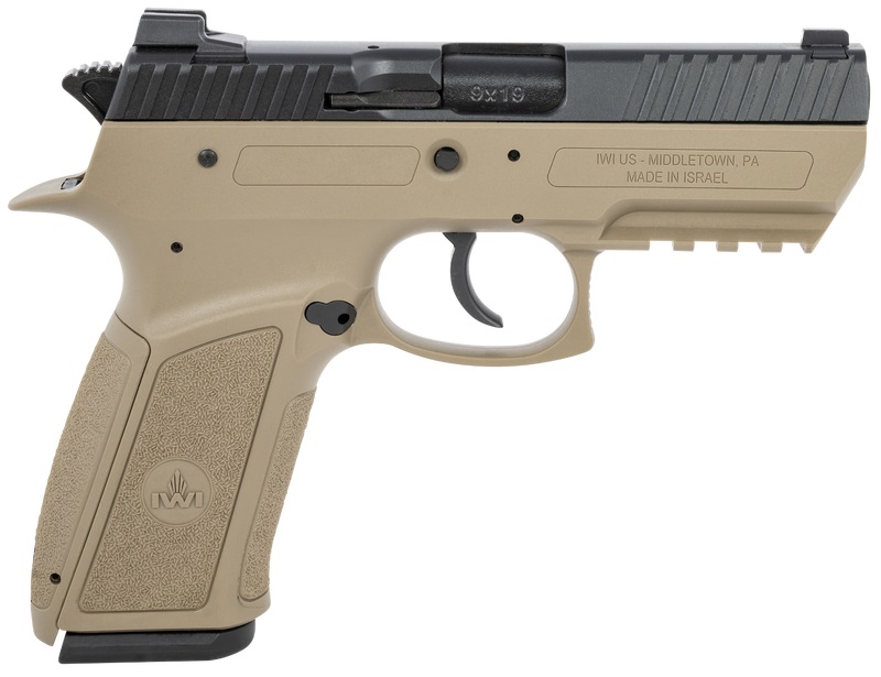IWI US J941PSL9FDII JERICHO 941 ENHANCED 9MM LUGER CALIBER WITH 3.80" BARREL, 17+1 CAPACITY, FLAT DARK EARTH FINISH PICATINNY RAIL FRAME, SERRATED BLACK STEEL SLIDE & POLYMER GRIP