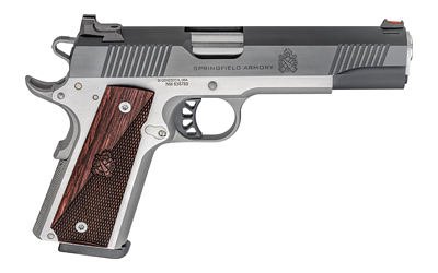 SPRINGFIELD ARMORY PX9121L 1911 RONIN 10MM AUTO 8+1, 5" STAINLESS MATCH GRADE STEEL BARREL, BLUED SERRATED CARBON STEEL SLIDE, STAINLESS STEEL STEEL FRAME W/BEAVERTAIL, CROSSED CANNON WOOD GRIP