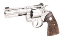 COLT MFG PYTHONSP4WTS PYTHON  38 SPECIAL/357 MAG 6 SHOT 4.25" STAINLESS VENT RECESSED TARGET/VENT RIB BARREL, CYLINDER & FRAME, WALNUT W/COLT MEDALLION GRIP