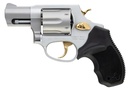 TAURUS 2-856029ULGLD 856 ULTRA-LITE SMALL 38 SPECIAL 6 SHOT 2" MATTE STAINLESS STEEL BARREL, CYLINDER & FRAME, GOLD ACCENTS, BLACK FINGER GROOVED RUBBER GRIP, TRANSFER BAR SAFETY, EXPOSED HAMMER