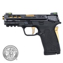 SMITH & WESSON 12719 PERFORMANCE CENTER M&P SHIELD EZ M2.0 380 ACP 3.80" 8+1 BLACK BLACK ARMORNITE STAINLESS STEEL SLIDE BLACK POLYMER GRIP GOLD COLORED ACCENTS