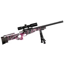 CRICKETT KSA2148 PRECISION PACKAGE 22 LR CALIBER WITH 1RD CAPACITY, 16.12" BULL BARREL, BLUED METAL FINISH & FIXED THUMBHOLE MUDDY GIRL SYNTHETIC STOCK RIGHT HAND (YOUTH) INCLUDES SCOPE & BIPOD