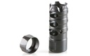PATRIOT ORDNANCE FACTORY 00308 TRIPLE PORT MUZZLE BRAKE BLACK NITRIDE 1/2"X28 THREADS, 223 REM 5.56X45MM NATO