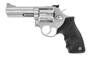 TAURUS 2-660049 66  MEDIUM 357 MAG/38 SPECIAL +P 7 SHOT 4" MATTE STAINLESS STEEL BARREL, CYLINDER & FRAME, BLACK FINGER GROOVED RUBBER GRIP, TRANSFER BAR SAFETY, EXPOSED HAMMER