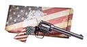 HERITAGE MFG RR22B6USFLAG ROUGH RIDER  22 LR 6 SHOT 6.50" BLACK OXIDE BARREL & CYLINDER, BLACK STEEL ZINC ALLOY FRAME, US FLAG GRIP EXPOSED HAMMER