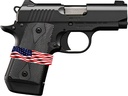 KIMBER MFG, INC 3300244 MICRO 9 LIBERTY MICRO FRAME 9MM LUGER 7+1 3.15" STAINLESS RAMPED BARREL, KIMPRO II BLACK SERRATED STAINLESS STEEL SLIDE, KIMPRO II BLACK ALUMINUM FRAME W/BEAVERTAIL