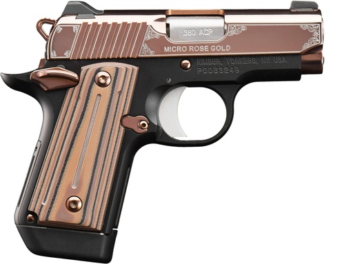[669278331737] KIMBER MFG.,INC 3300173 MICRO ROSE GOLD NS 380 ACP 7+1 2.75" ROSE GOLD PVD COATING STEEL SLIDE MATTE BLACK G10 GRIP