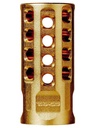 TAPCO TAP22032  MUZZLE BRAKE GOLD ANODIZED ALUMINUM 1/2"X28 THREADS 2" OAL .920" DIAMETER 22LR