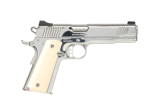 [669278323978] KIMBER MFG.,INC 3200397 HIGH POLISHED  38 SUPER 9+1 5" FRONT SERRATIONS STAINLESS STEEL SLIDE HIGH POLISHED BONDED SMOOTH IVORY GRIP