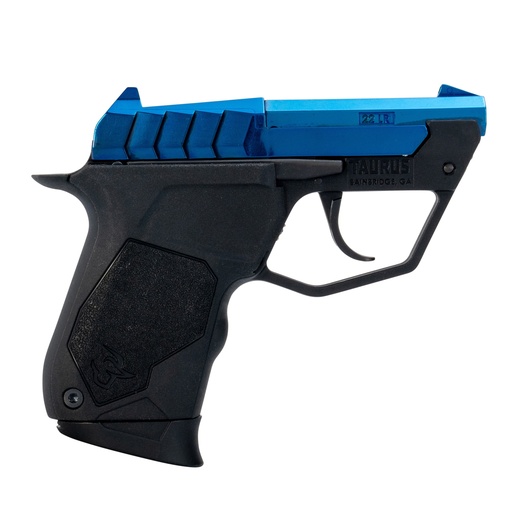 [725327943525] TAURUS 1-22TUC13BL 22TUC  MICRO-COMPACT FRAME 22 LR 9+1 2.50" POLISHED BLUE PVD STEEL TIP-UP BARREL, BLUE PVD SERRATED STAINLESS STEEL SLIDE, BLACK POLYMER FRAME, BLACK POLYMER GRIP
