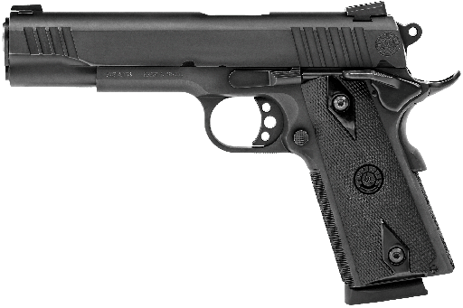 [725327618027] TAURUS 11911019MM 1911  9MM LUGER 9+1 5" BARREL, MATTE BLACK FINISH BEAVERTAIL FRAME, SERRATED MATTE BLACK STEEL SLIDE & CHECKERED POLYMER GRIP INCLUDES MAGAZINE