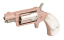 NORTH AMERICAN ARMS 22MSROSE MINI-REVOLVER  22 WMR 5 SHOT 1.13" ROSE GOLD CERAKOTE STAINLESS STEEL BARREL & FRAME, ROSE GOLD/STAINLESS CYLINDER, WHITE PEARLITE GRIP, STAINLESS EXPOSED HAMMER,