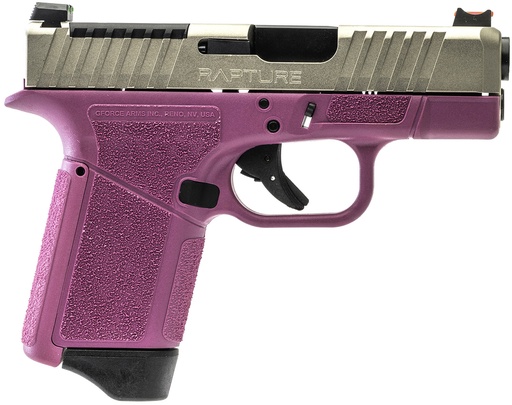 [643477868591] GFORCE ARMS GF932512PIN RAPTURE  SUB-COMPACT FRAME 9MM LUGER 12+1 3.25" BLACK STEEL BARREL, NICKEL STEEL OPTIC CUT/SERRATED SLIDE, PINK CERAKOTE POLYMER FRAME, SHIELD RMSC/RMR FOOTPRINT