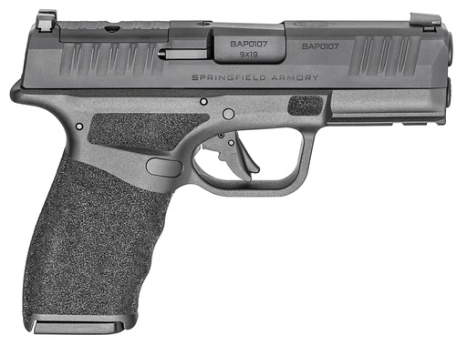 [706397974626] SPRINGFIELD ARMORY HCP9379BOSP15 HELLCAT PRO OSP COMPACT 9MM LUGER 15+1 3.70" BLACK MELONITE STEEL BARREL & OPTIC READY/SERRATED SLIDE, BLACK POLYMER FRAME W/PICATINNY RAIL, TEXTURED GRIP