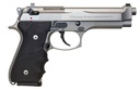 BERETTA USA J92F560M 92FS INOX FULL SIZE FRAME 9MM LUGER 15+1 4.90" SATIN STEEL BARREL, SATIN STAINLESS STEEL SERRATED SLIDE, SATIN ANODIZED ALUMINUM FRAME, BLACK STIPPLED RUBBER GRIP