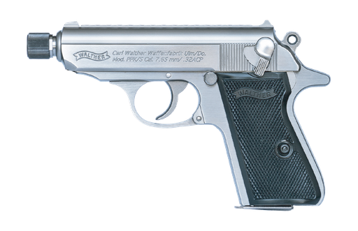 [723364231230] WALTHER ARMS 4796044 PPK/S  CARRY FRAME 32 ACP 7+1 3.30" STAINLESS STEEL THREADED BARREL, STAINLESS SERRATED STEEL SLIDE, STAINLESS ALUMINUM FRAME W/BEAVERTAIL, TEXTURED POLYMER GRIP