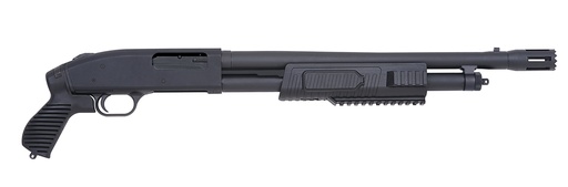 [015813506731] MOSSBERG 50673 500 FLEX TACTICAL 12 GAUGE PUMP 3" 5+1 18.50" MATTE BLUED STAND-OFF BREACHER BARREL, BLUED STAINLESS STEEL RECEIVER, BLACK FIXED W/PISTOL GRIP SYNTHETIC STOCK