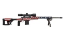 HOWA HCRA72507USKMDT M1500 APC CHASSIS 6.5 CREEDMOOR 24" BLUED HEAVY BARREL 10+1 (3 MAGS), AMERICAN FLAG CERAKOTE 6 POSITION LUTH-AR MBA-4 W/ALUMINUM CHASSIS STOCK, INCLUDES BIPOD AND GRIPS